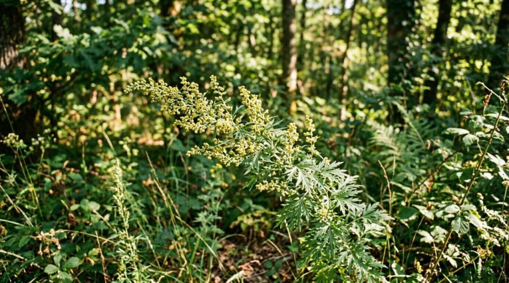 Plant sauvage d'armoise en milieu naturel Plante d'armoise en milieu naturel