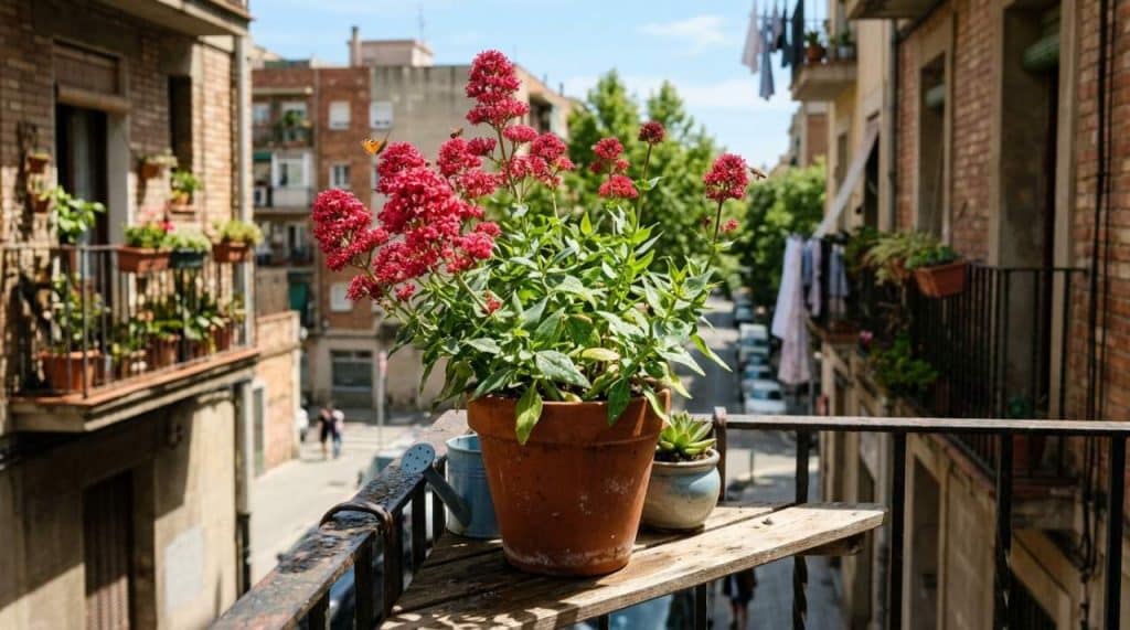 Centranthe rouge dans un pot
