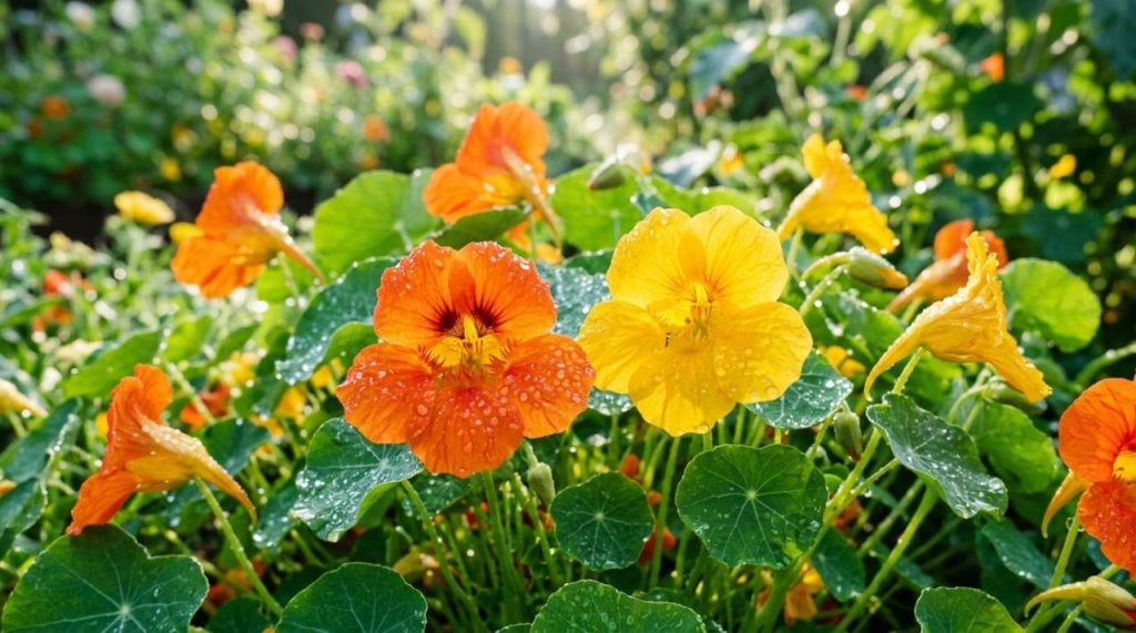 Fleurs de capucine vibrantes