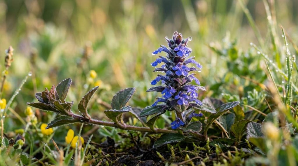 Gros plan de la bugle rampante Détails de la bugle rampante