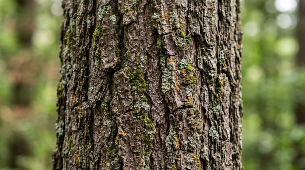 Gros plan sur l'écorce du cèdre Texture écorce cèdre de l'Atlas