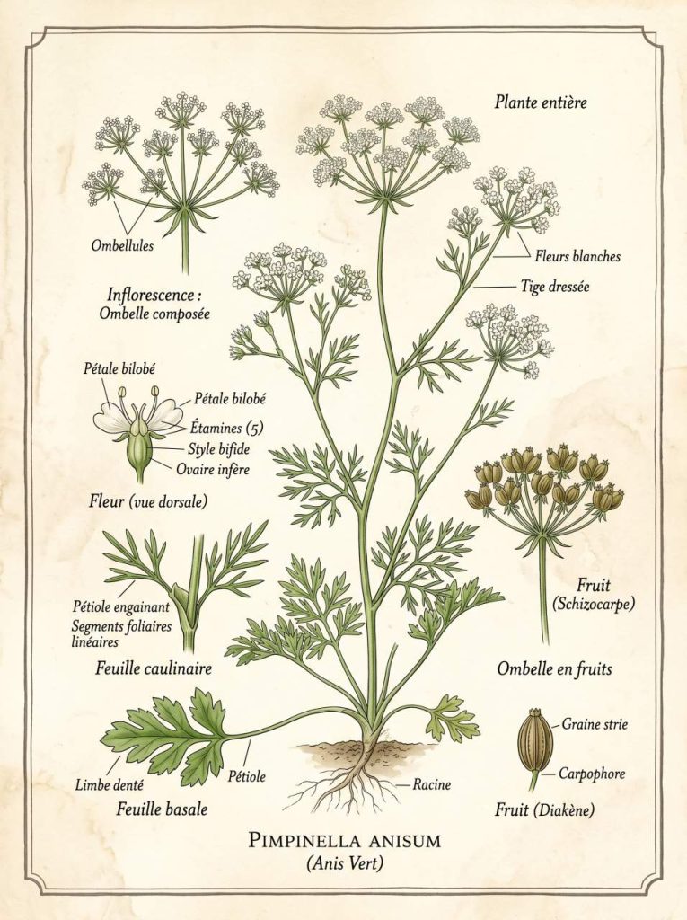 Botanique anis vert Pimpinella anisum