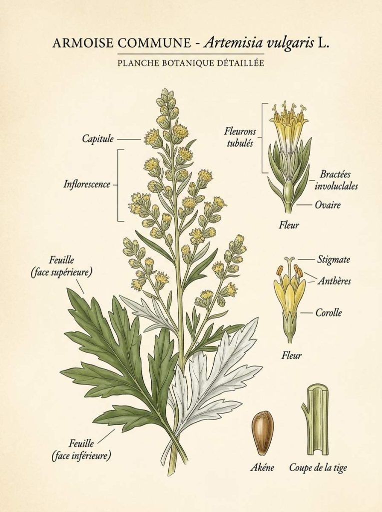 Illustration botanique de l'armoise L'armoise