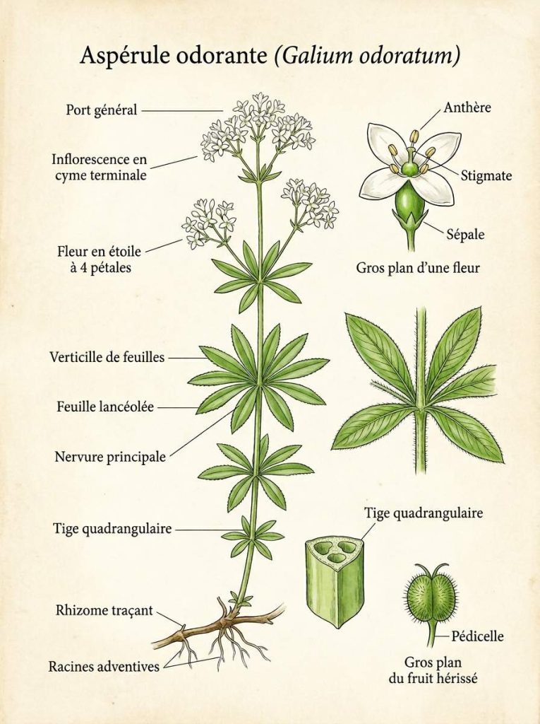 Détails de l'aspérule odorante