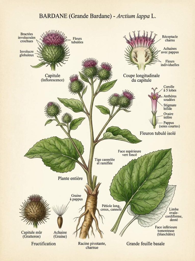 Détails sur la bardane botanique