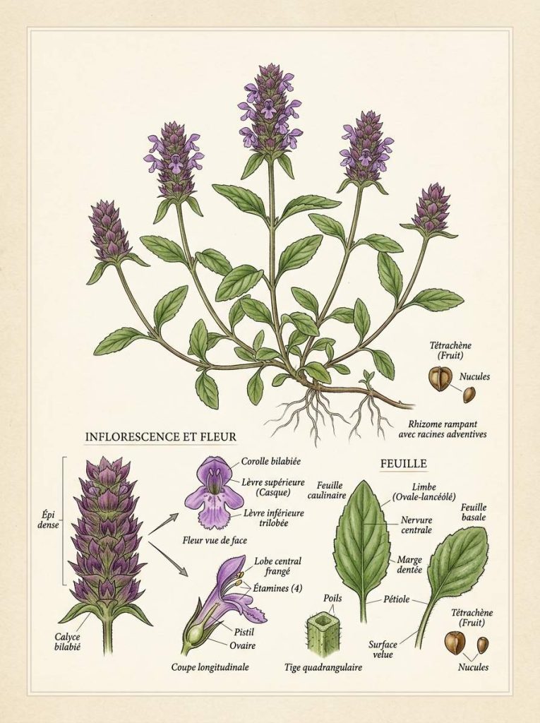 Illustration botanique brunelle