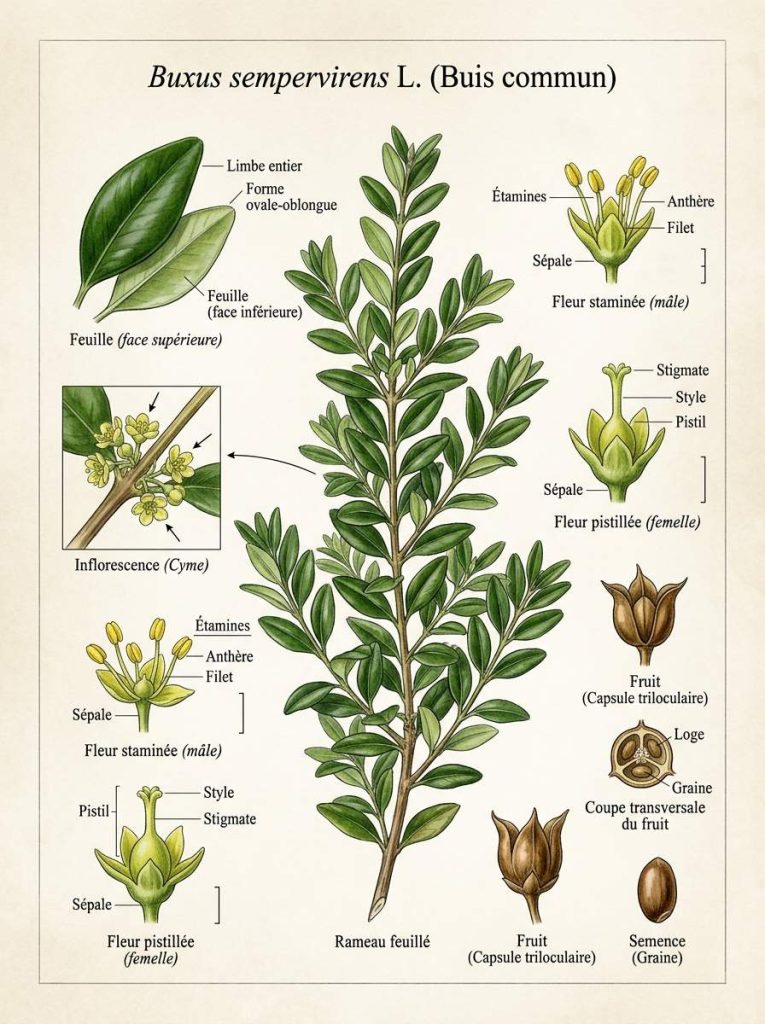 Buis sempervirens en illustration