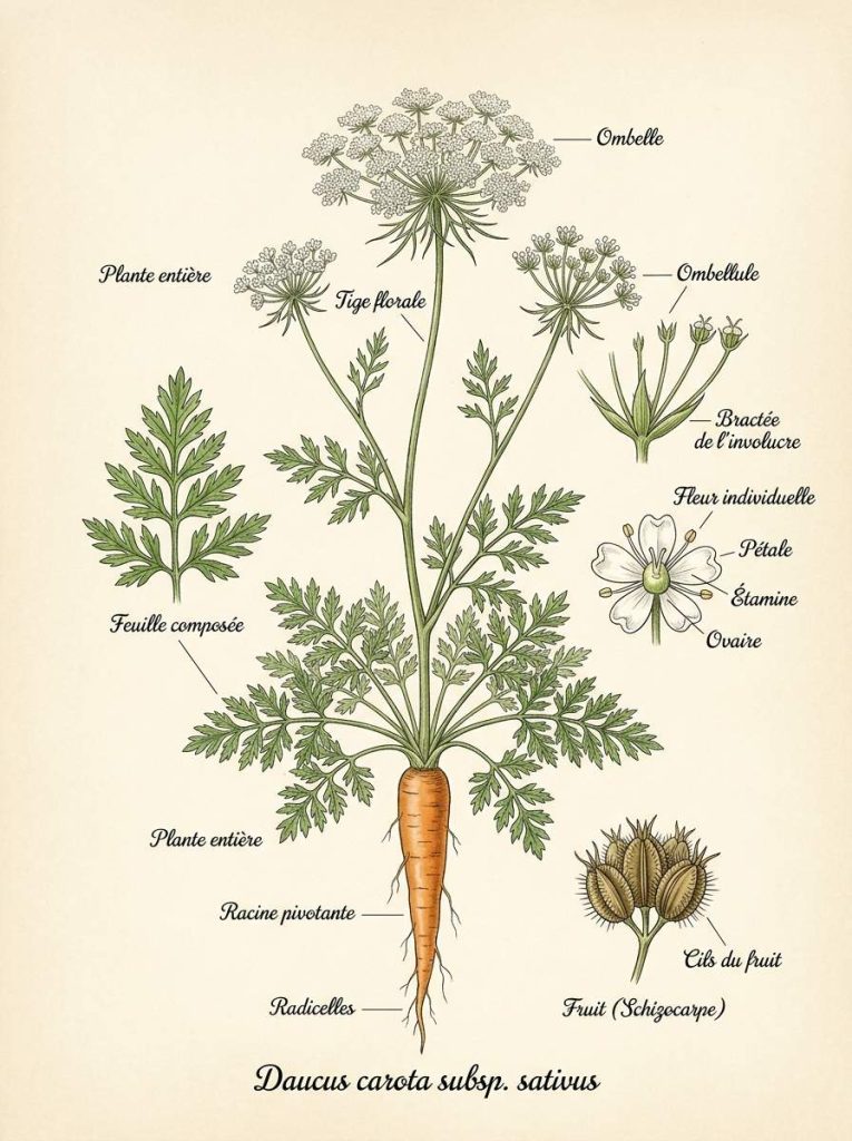 Détails de la carotte cultivée