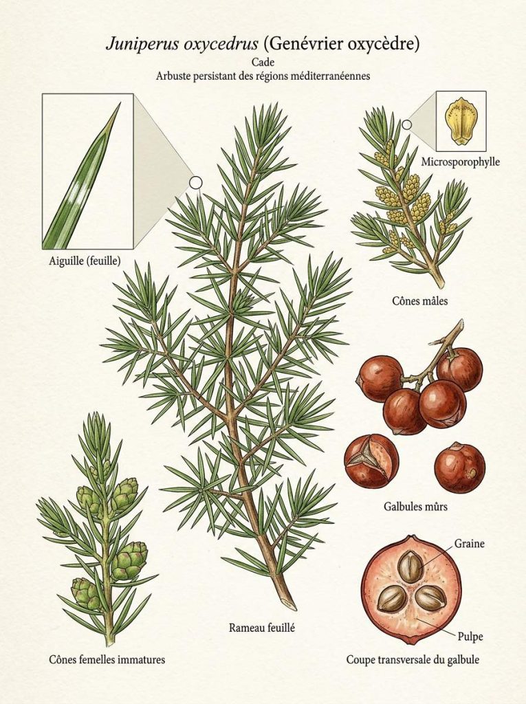 Juniperus oxycedrus- planche botanique 