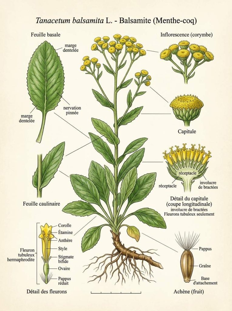 Illustration botanique balsamite
