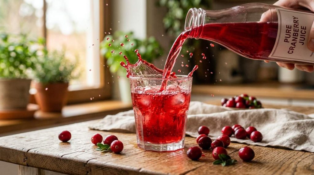 Jus de canneberge frais Jus de canneberge éclatant