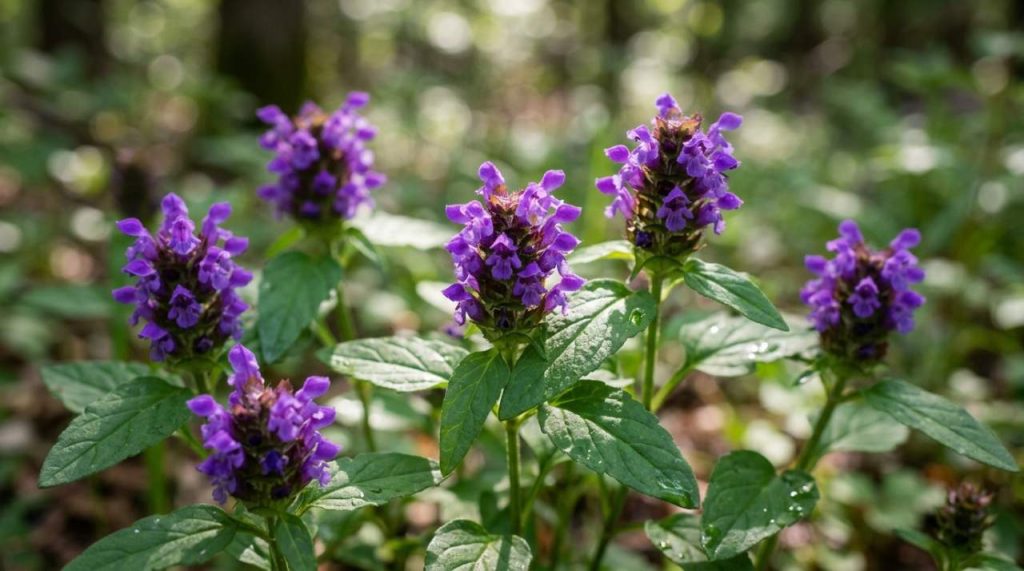 Brunelle en fleurs violettes
