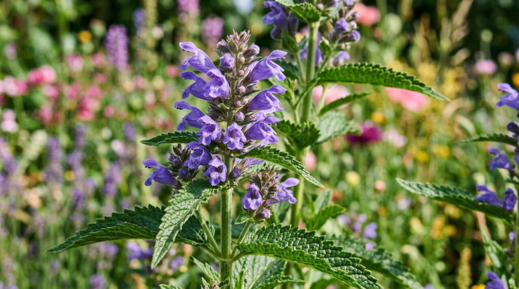 Gros plan dracocéphale fleurs