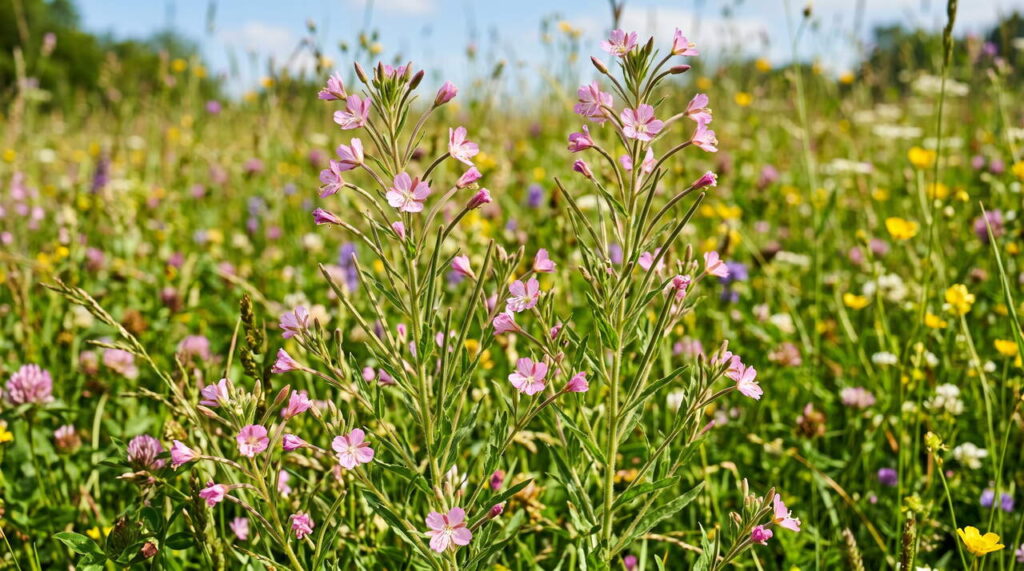Épilobe à petites fleurs en prairie