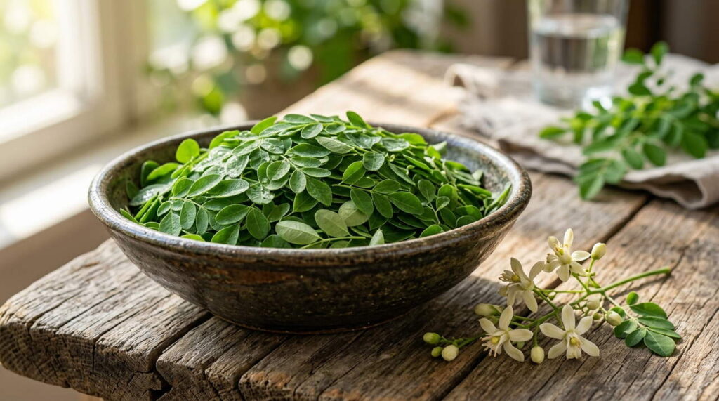 Feuilles de moringa en cuisine