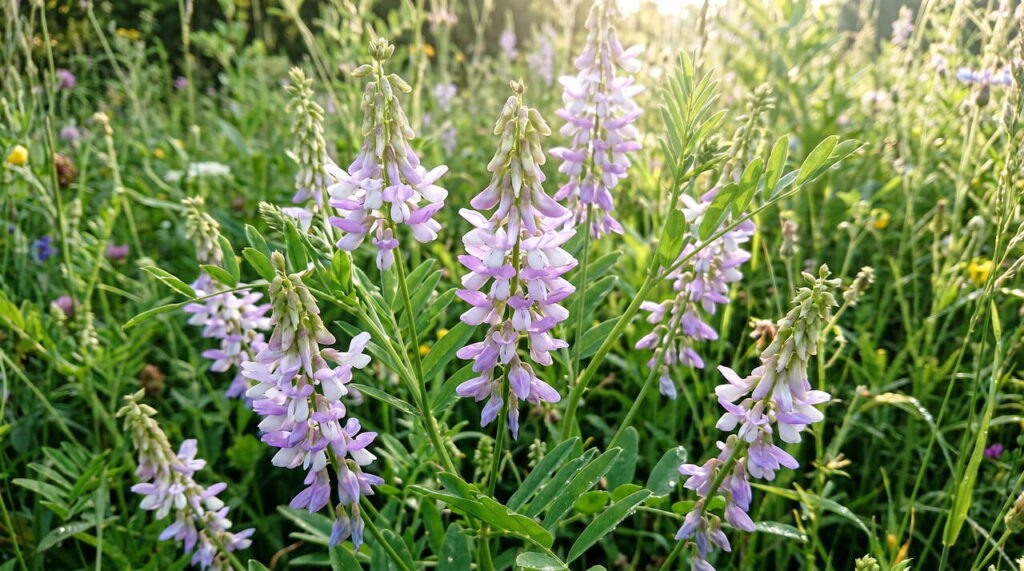 Fleurs de galéca en pleine nature