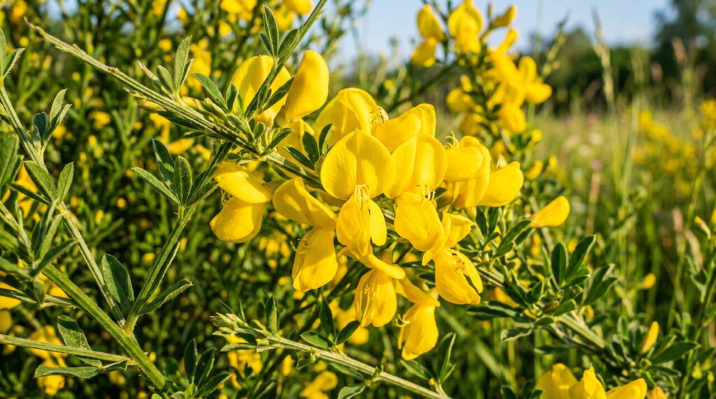 Gros plan fleurs genêt