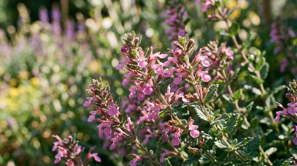 Détails de fleurs de germandrée