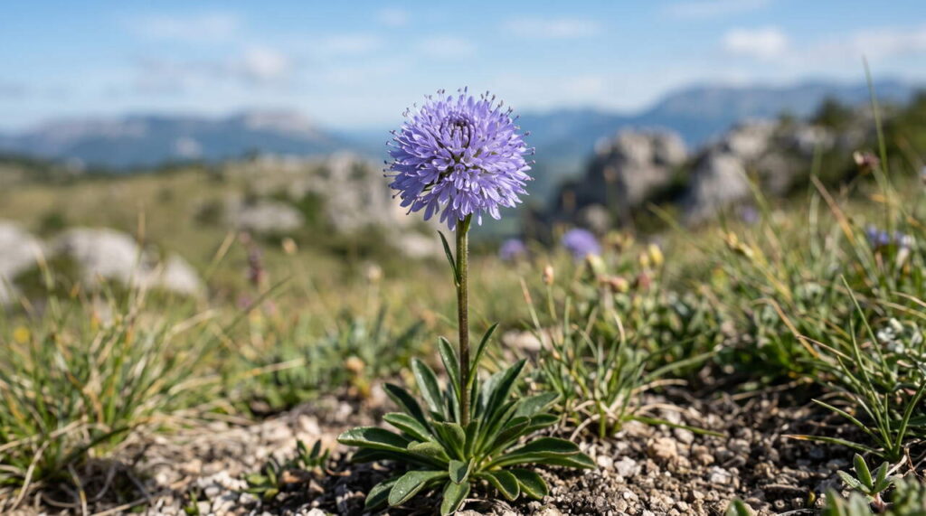 Fleur globulaire realiste