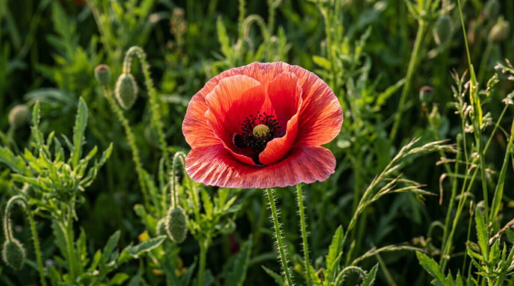 Fleur de coquelicot en gros plan