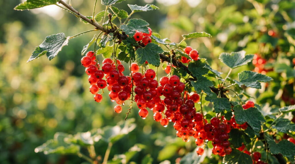 Groseilles rouges en gros plan