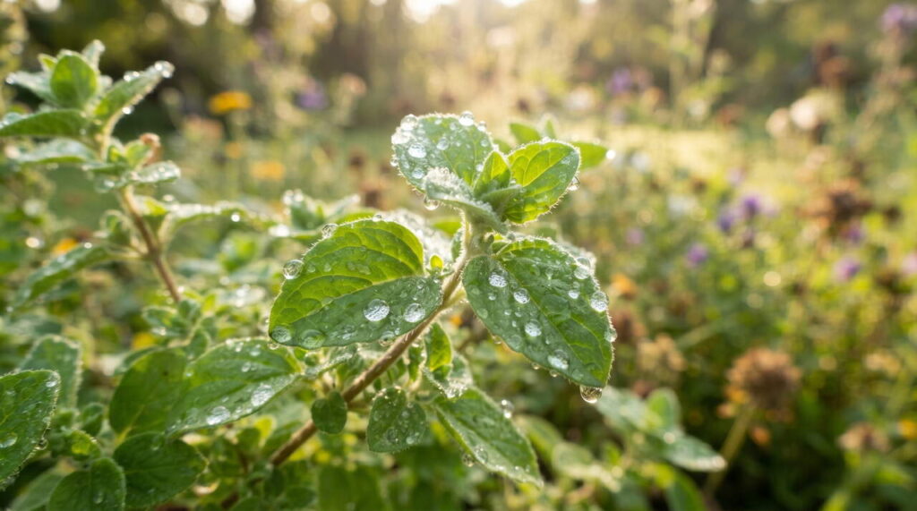 Origanum vulgare en gros plan
