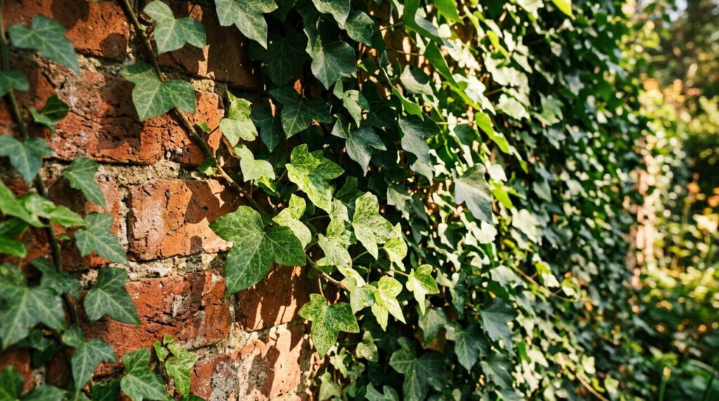 Lierre grimpant sur mur