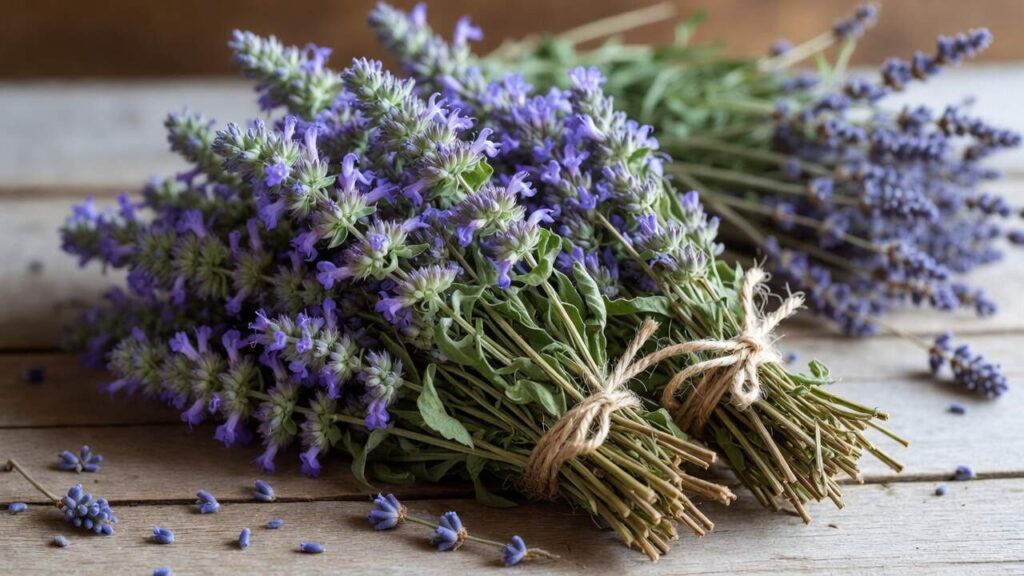 Hysope séchée et bouquet naturel