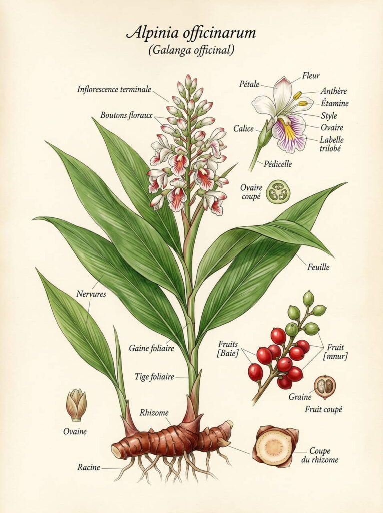 Botanique alpinia officinarum