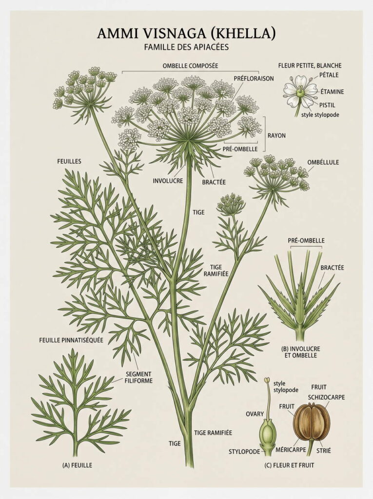 Illustration éducative Ammi visnaga