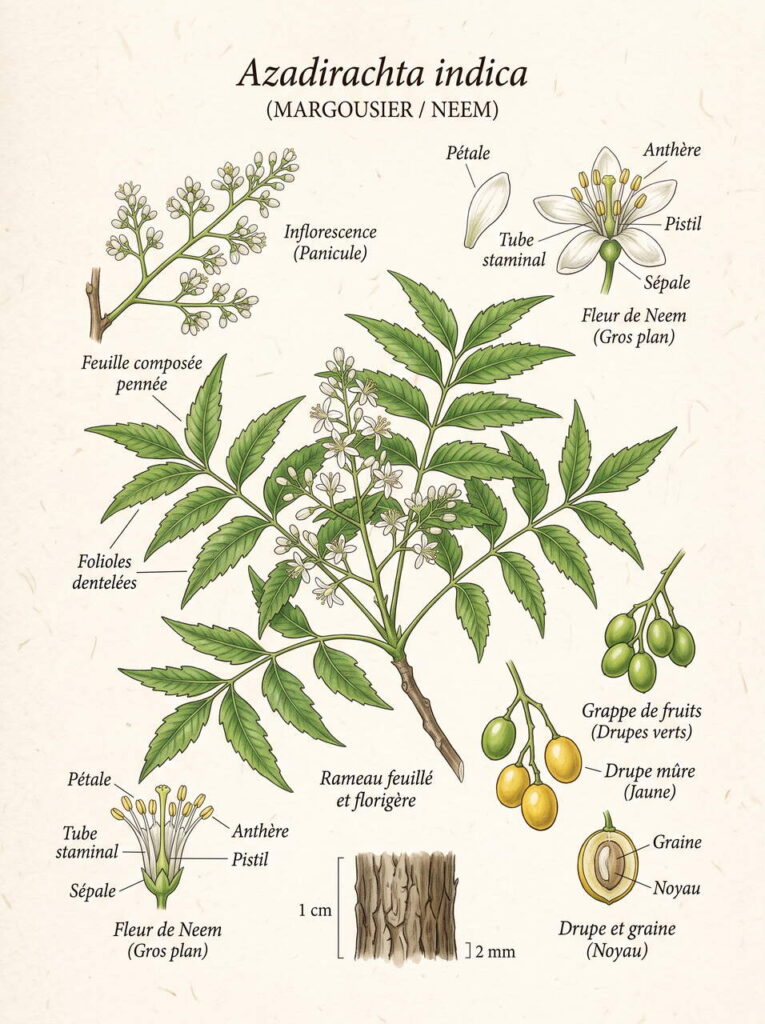 Azadirachta indica botanique