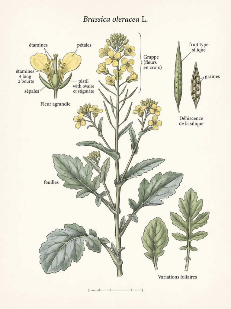 Brassica oleracea avec étiquettes