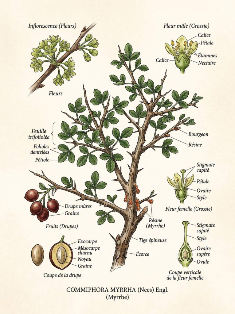 Illustration botanique commiphora