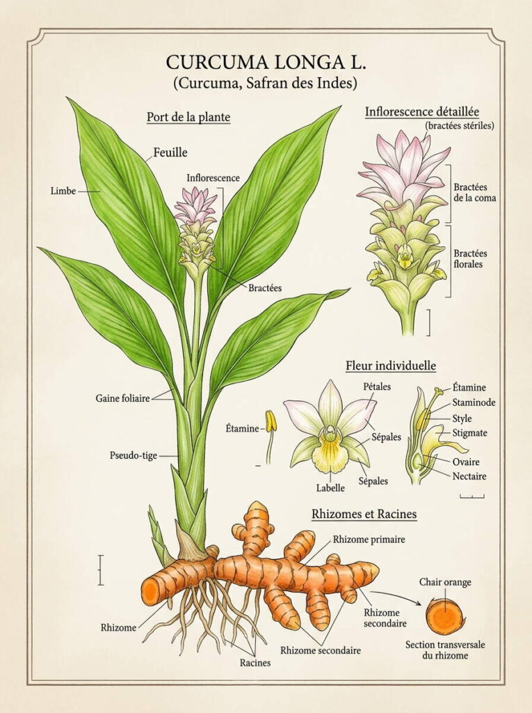 Curcuma fonga illustration botanique
