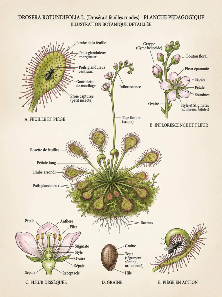 Illustration drosera rotundifolia