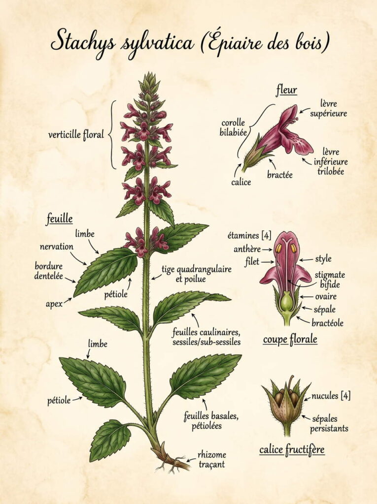 Illustration botanique épière des bois