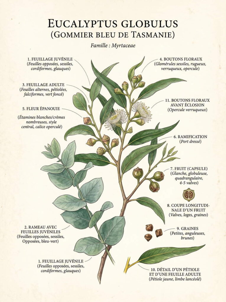 Botanique eucalyptus globulus