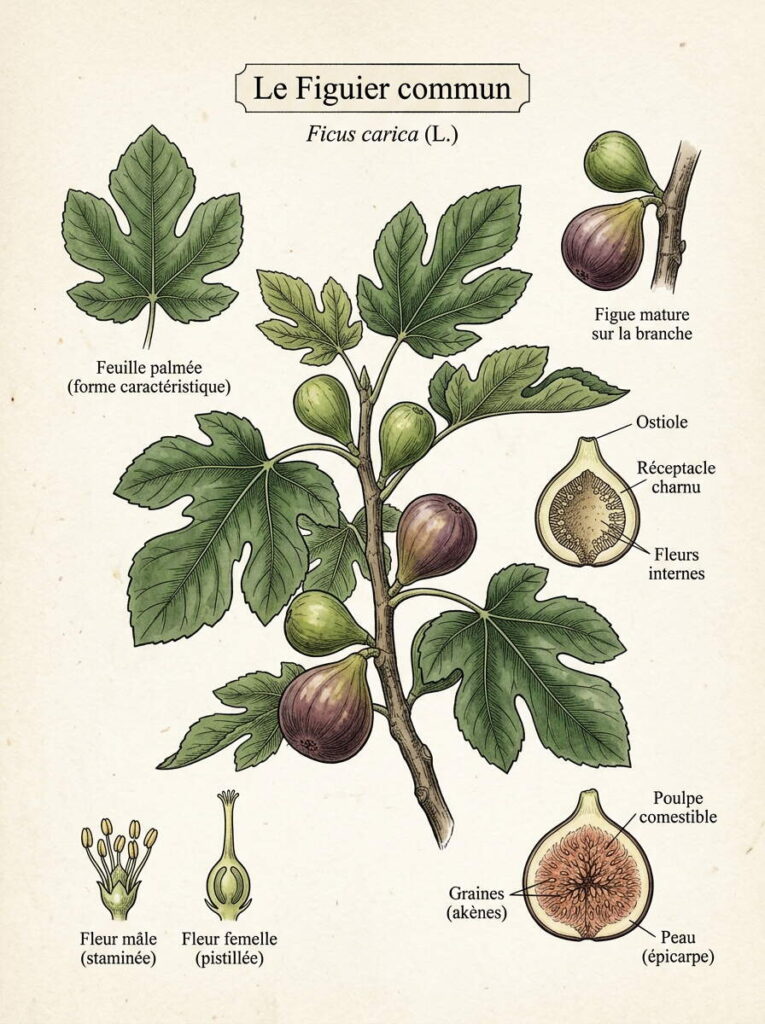 Illustration botanique du figuier