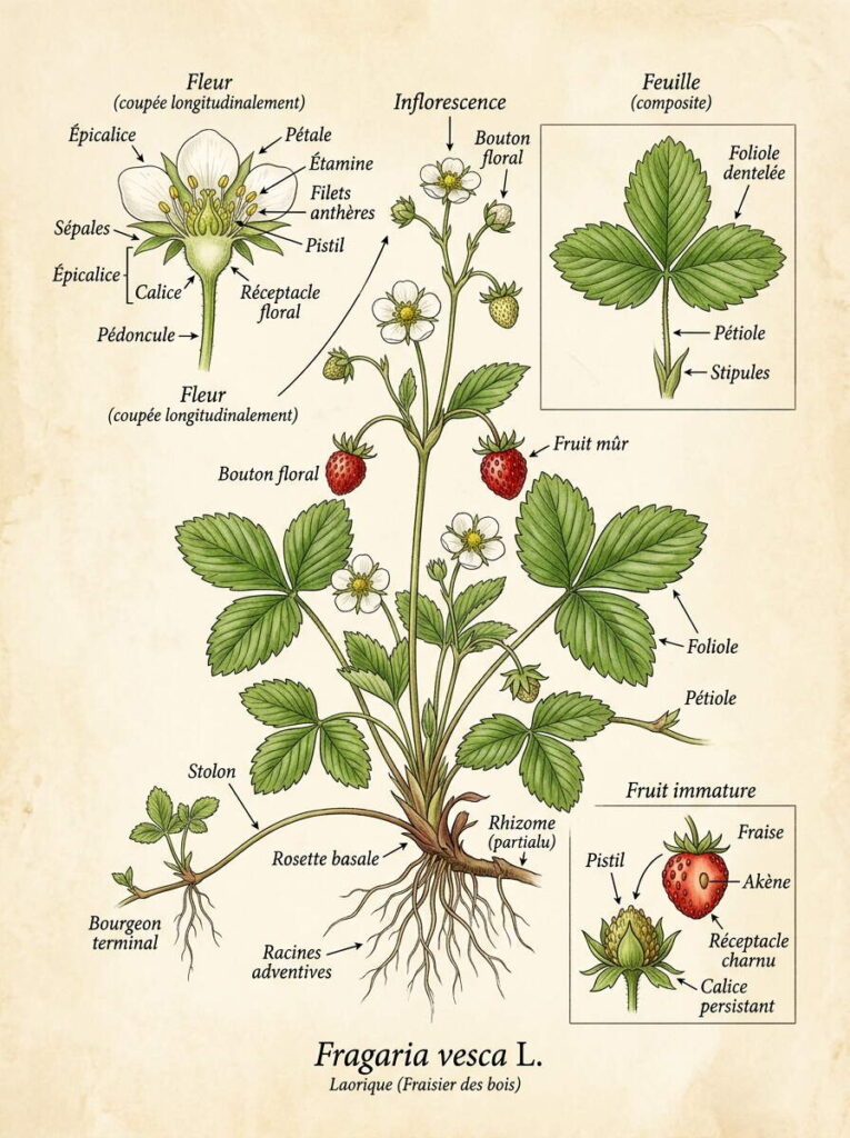 Illustration botanique fragaria