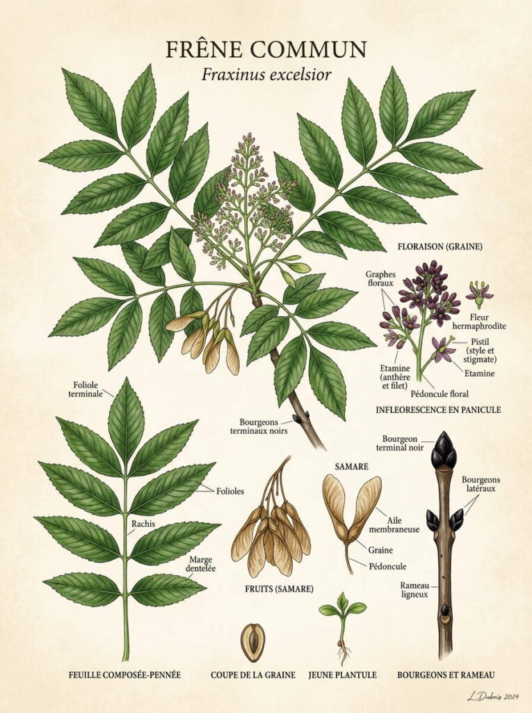 Fiche botanique du frêne