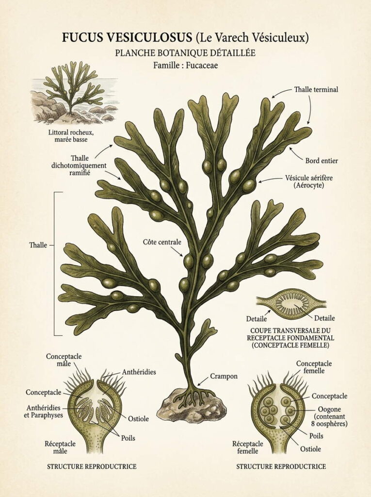 Illustration fucus vésiculeux