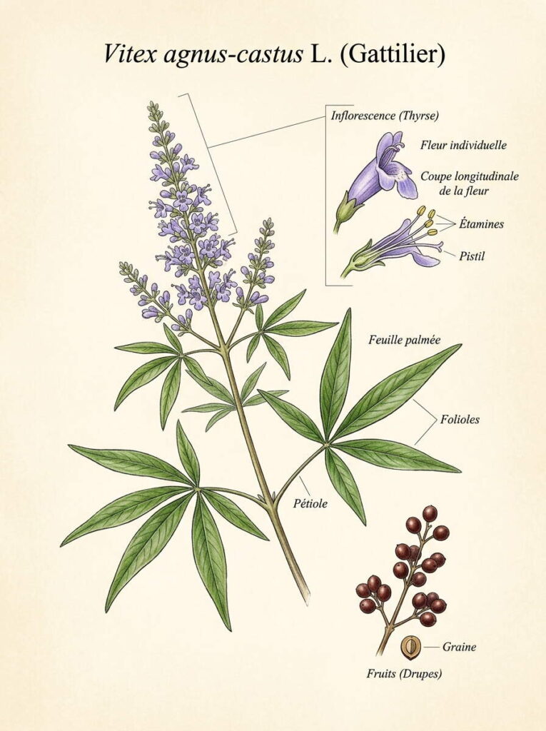 Illustration botanique gattilier