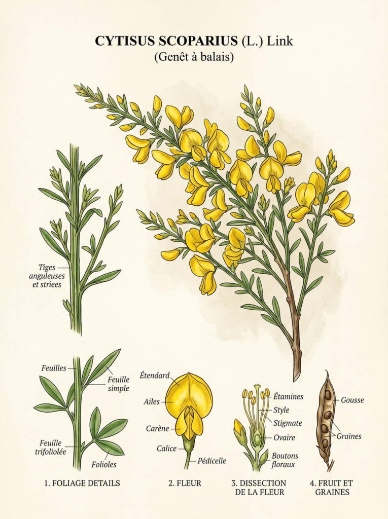 Illustration botanique genêt