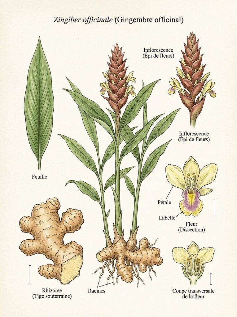 Gingembre illustration botanique