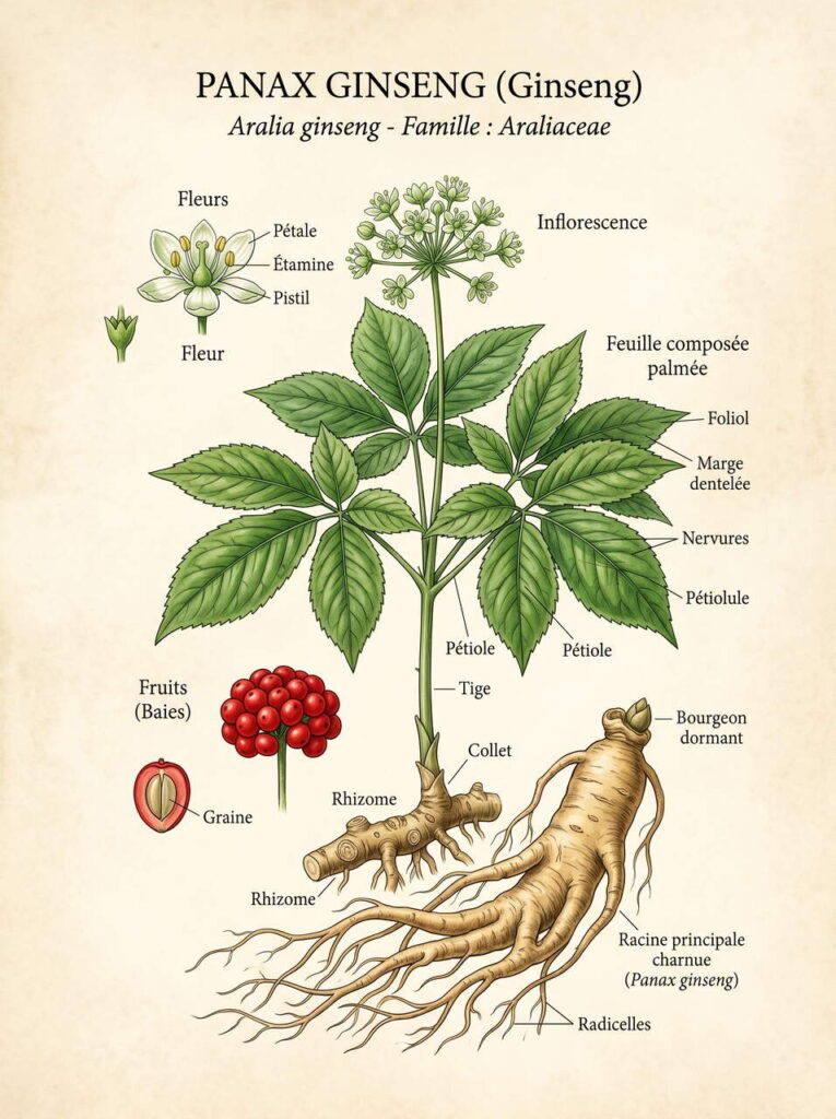 Botanique Apanax ginseng