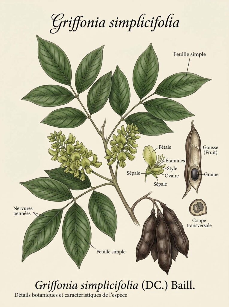 Illustration griffonia simplicifolia