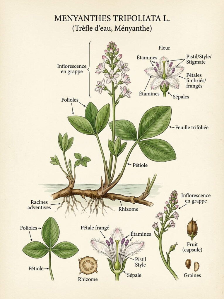 Détails du ményanthe trifoliata
