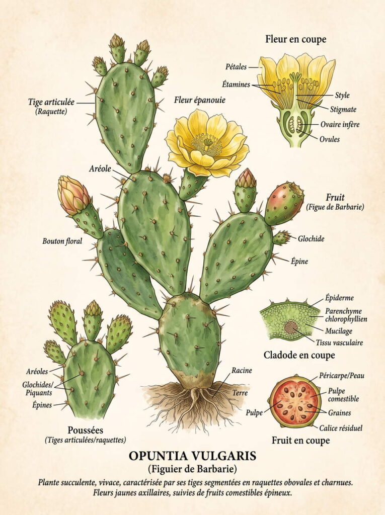 Fleurs d'Opuntia dans le désert
