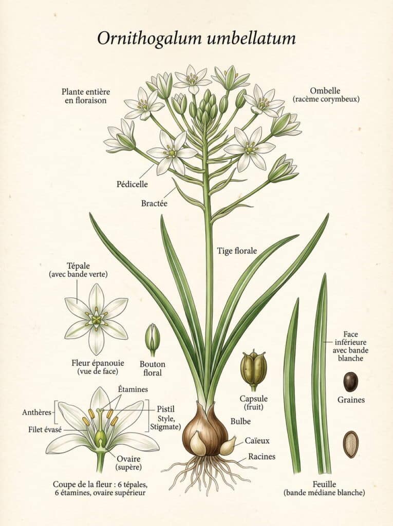 Illustration botanique ornithogalum