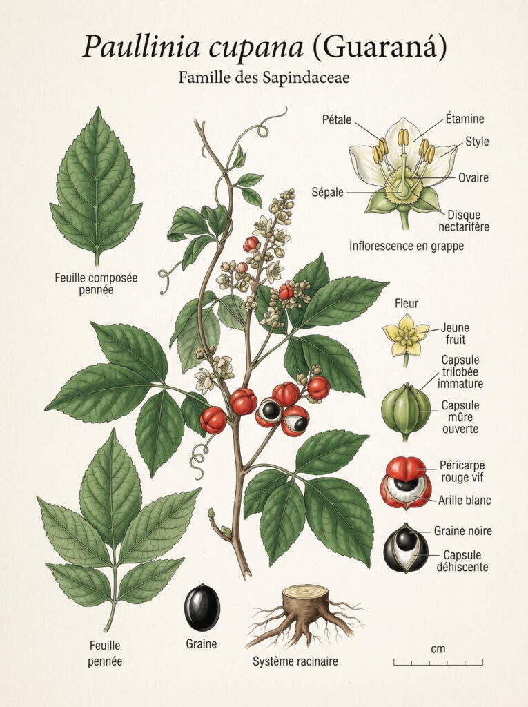 Détails de guarana en illustration